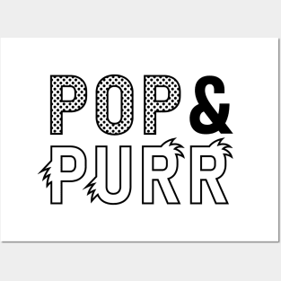 Pop & Purr Logo (Black) Posters and Art